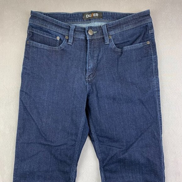DU/ER Mens Pants 32 Blue Jeans L2X Slim Fit Stretch Performance Denim 32x30.5 - Picture 2 of 14